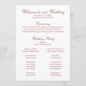 Modern Dusty Roos Hydrangea Trouwprogramma Programmakaart (Achterkant)