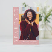 Modern Dusty roos Nursing afstuderen aangekondigd Bedankkaart (Staand voorkant)