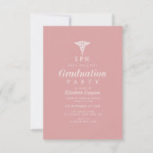 Modern Dusty roos Nursing afstuderen aangekondigd Bedankkaart (Achterkant)