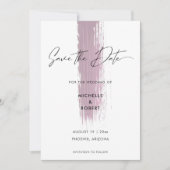 Modern Dusty Roos Pink Brush Stroke Save the Date (Voorkant)