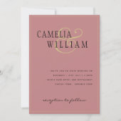 Modern Dusty Roos Pink Wedding Invitation Kaart (Voorkant)
