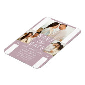 Modern Dusty Roos Roze Bewaar de datum Bruiloft Fo Magneet (Linkerzijde)