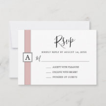 Modern Dusty Roos Roze Monogram Bruiloft