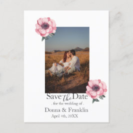 Modern Dusty Roos Roze Save the Date Foto Briefkaart