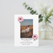 Modern Dusty Roos Roze Save the Date Foto Briefkaart (Staand voorkant)