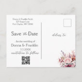 Modern Dusty Roos Roze Save the Date Foto Briefkaart (Achterkant)