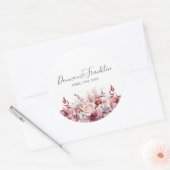 Modern Dusty Roos Roze Script Ronde Sticker (Envelop)