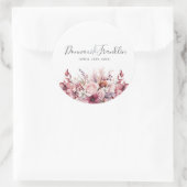 Modern Dusty Roos Roze Script Ronde Sticker (Tas)