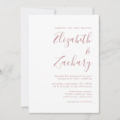 Modern Dusty Roos Script Weddenschap Kaart (Voorkant)