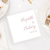 Modern Dusty Roos Script Wedding Napkins Servet