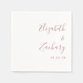 Modern Dusty Roos Script Wedding Napkins Servet (Voorkant)