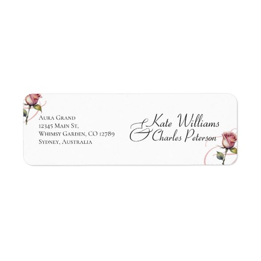 Modern Dusty Roos Summer Blush Wedding Label (Voorkant)