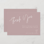 Modern Dusty Roos Vrijgezellenfeest Hartelijk dank Bedankkaart (Voorkant / Achterkant)