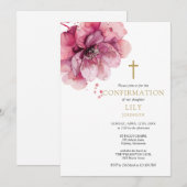 Modern Dusty Roos Waterverf Bloemen Bevestiging Kaart (Voorkant / Achterkant)