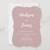 Modern Dusty Roos Wedding Kaart (Voorkant)