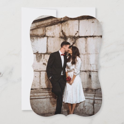 Modern Dusty Roos Wedding Kaart (Achterkant)