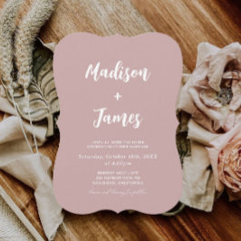 Modern Dusty Roos Wedding Kaart