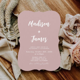 Modern Dusty Roos Wedding Kaart