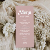 Modern Dusty Roos Wedding Menu