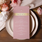 Modern Dusty Roos Wedding Menu