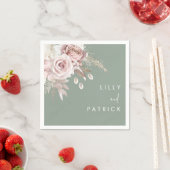 Modern Dusty Rose Blush & Sage Wedding Servet (Insitu)