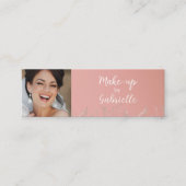 Modern Dusty Rose Botanical Photo Script QR Code Contactkaartje (Voorkant)