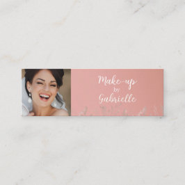 Modern Dusty Rose Botanical Photo Script QR Code  Contactkaartje