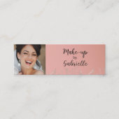 Modern Dusty Rose Botanical Photo Script QR Code  Contactkaartje (Voorkant)