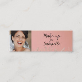 Modern Dusty Rose Botanical Photo Script QR Code  Contactkaartje