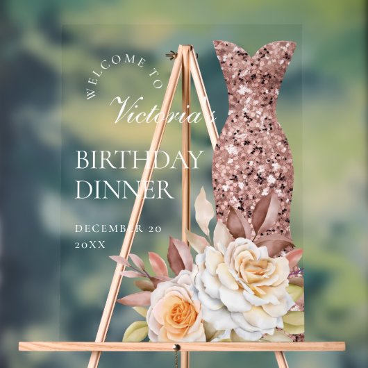 Modern Dusty Rose Fabulous 40th Birthday Women Acryl Bord (Neutraal)