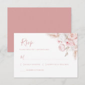 modern dusty rose floral wedding rsvp card (Voorkant / Achterkant)