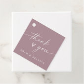 Modern Dusty Rose Handwritten Thank You Wedding Bedankjes Labels (In situ)