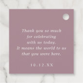 Modern Dusty Rose Handwritten Thank You Wedding Bedankjes Labels (Achterkant)