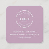 Modern Dusty roze Zwart Logo Visitekaartje QR-code (Voorkant)