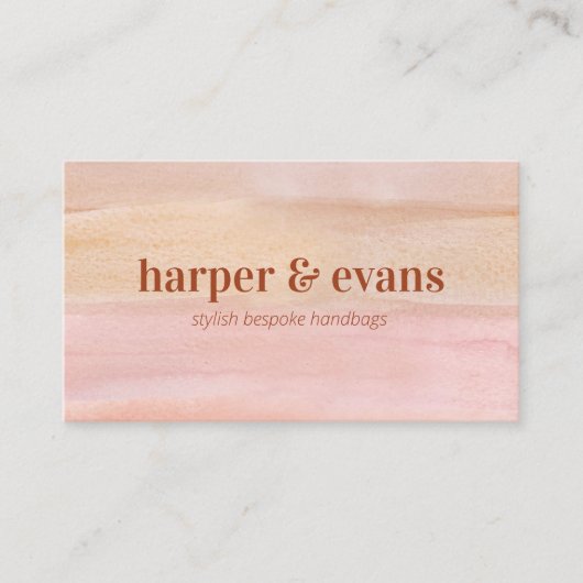 Modern Dusty Sinaasappel en Rust Waterverf Wash Visitekaartje (Voorkant)