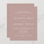Modern Dusty Wedding Invitation (Voorkant / Achterkant)