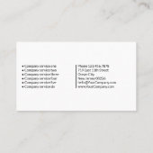 Modern dynamisch zwart-wit bedrijf visitekaartje (Achterkant)