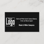 Modern dynamisch zwart-wit bedrijf visitekaartje (Voorkant)