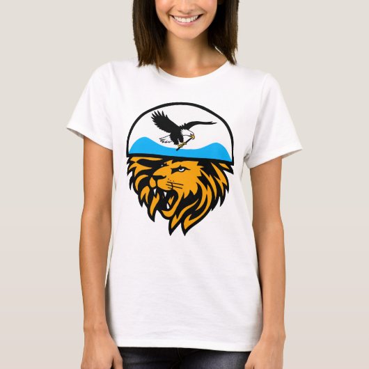 Modern Eagle en Lion Design met halve maan T-shirt (Voorkant)
