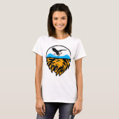 Modern Eagle en Lion Design met halve maan T-shirt (Voorkant volledig)