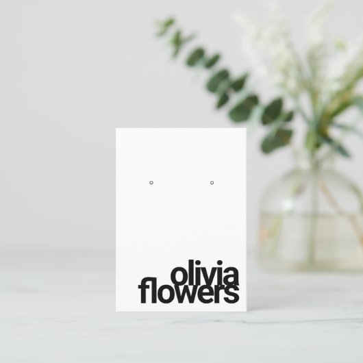 Modern Earring Bold Black en White Visitekaartje (Staand voorkant)