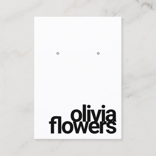 Modern Earring Bold Black en White Visitekaartje (Voorkant)