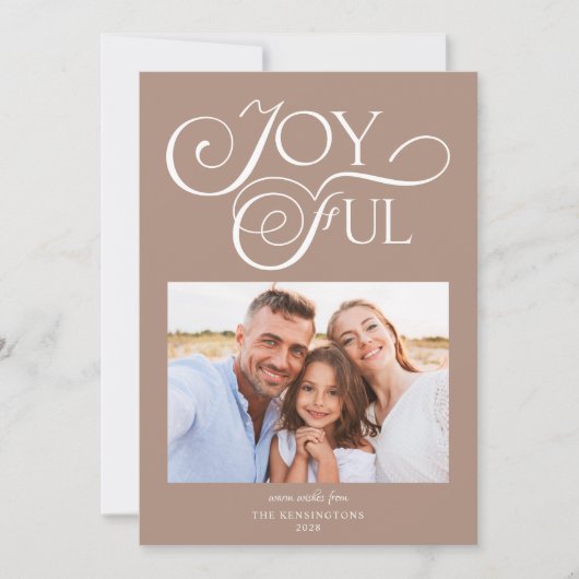 Modern Earth Clay Pattern Joyful Holiday Foto Feestdagenkaart (Voorkant)