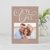 Modern Earth Clay Pattern Joyful Holiday Foto Feestdagenkaart (Staand voorkant)