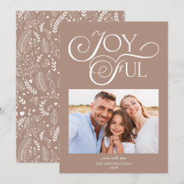 Modern Earth Clay Pattern Joyful Holiday Foto Feestdagenkaart