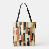 Modern Earth Tone Abstracte Brushstroke Canvas tas (Achterkant)