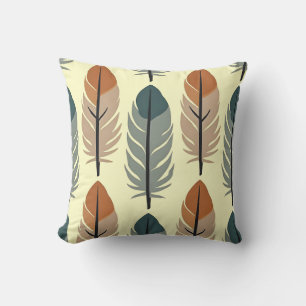 Modern Earth Tone Feathers Sierkussen