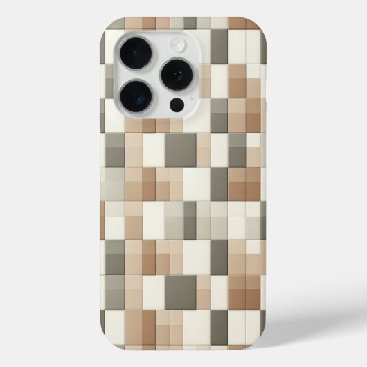 Modern Earth Tone Geometric Phone Case - Neutral  (Achterkant)