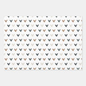 Modern Earth Tone Heart Pattern Inpakpapier Vel (Voorkant)