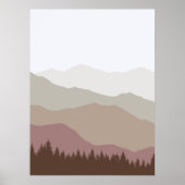 Modern Earth Tone Kleur Abstract Landschap Poster (Voorkant)